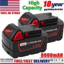 2X For Milwaukee For M18 Lithium 8.0Ah Extended Capacity Battery 48-11-1... - £68.73 GBP