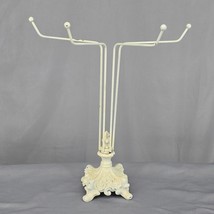 Vintage L&amp;L Jewelry Counter Stand Metal Painted Ivory Color Mid Century ... - $33.51