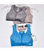 AVIA Lot of 3 Blue Seamless Zip Front Sports Bras Size Small - $26.61