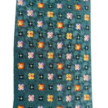 Ermenegildo Zegna Tie Men&#39;s Green Necktie Purple Orange Floral Squares 1... - £25.52 GBP