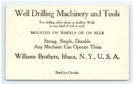 Williams Brothers, Ithaca, NY Well Drilling Machinery Circular Advertise... - £15.52 GBP