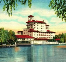 Vtg Linen Postcard Pikes Peak Colorado CO Vista of the Broadmoor Hotel Unused - $3.91