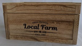 Farm Fresh Produce Wood Hinged Box Recipe Garden Seed Trinket Fruit Veg Decor - £15.80 GBP