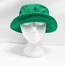 Polo Ralph Lauren GREEN w/ BLUE ALL OVER PONY Bucket Hat - L/XL NWT - £58.51 GBP