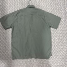 Horny Toad Casual Shirt L Aqua Green Modal/Poly Short Sleeve Button Up Mens - $16.67