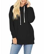 NioBe Clothing Womens Casual Pullover Hooded Sweatshirt (Large, Black) - £23.66 GBP