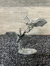 Vintage 1988 GALLO Pewter Dragons Fighting Over Crystal Figurine J. GUTHRIE - $21.99