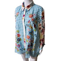 New John Mark Womens XL Embroidered Tunic Top 3/4 Sleeve Blouse Top Bohemian Top - £30.95 GBP