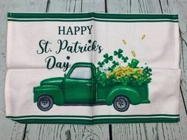 St Patrick Placemats for Dining Table Truck with Shamrock Cotton Linen 6pc - £19.33 GBP