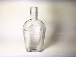 VINTAGE GREAT SEAL POCKET FLASK BOTTLE  STYRON BEGGS CO, NEWARK OHIO - £11.80 GBP