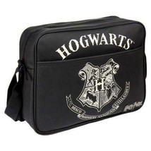 Harry Potter Hogwarts Premium Messenger Bag, School Bag, Laptop Bag, Black - £26.64 GBP