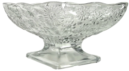 4 Vintage Indiana Glass Diamond Shaped Daisy Flower Pattern Open Candy Dish - $36.99