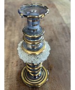 Vintage Hand Blown Egyptian Glass Perfume Bottle- Light Blue, White, &amp; G... - $283.44 MXN