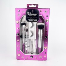 Real Techniques Tweezers Brush Set Eye Lashes Bag New 6pc Set Limited Edition - $22.20