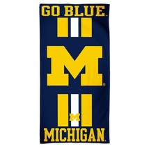 NCAA Michigan Wolverines Beach Towel Striped Logo Center 30&quot; by 60&quot; by W... - £22.42 GBP