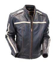 Hidesoulsstudio Blue Leather Jacket for Men #136 - $129.99