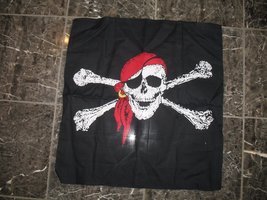 AES Wholesale Lot 3 22&quot;x22&quot; Jolly Roger Pirate Redhat Skull and Bones 1 Bandana - £3.32 GBP