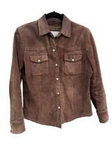 Women’s Wilson’s Maxima Leather Jacket Brown Button Up Size Medium - £35.43 GBP