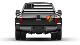 American Flag  Black &amp; White Rear Window Perforated Graphic Decal Sticke... - £40.40 GBP