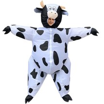 Adults Inflatable Halloween Funny Cosplay Party Holstein Cow Costume- Cow - £31.74 GBP