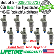 x8 Bosch NEW OEM Best Upgrade Fuel Injectors for 1991-1992 Mercury Topaz 2.3L I4 - £392.10 GBP