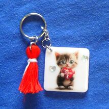 Cute Kitty - Handmade Keychain - $15.00