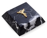 Black Zebra Marble Paperweight with Gold Plated &quot;Chiropractor&quot; - $37.95