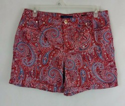NWT Bandolino Amy 5-Pocket Stretch Shorts Bonfire Paisley Ceremony Sz 14 - $17.06