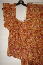 NWT Luna Moon L Cottagecore Maxi Skirt/top Set Orange Floral Print Ruffle Trim - £21.19 GBP