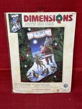 NEW Dimensions Counted Cross Stitch Kit 16&quot; Stocking Santas Arrival 8683... - £15.73 GBP