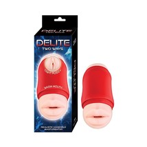 Delite Two Ways Mouth &amp; Vagina Masturbator - White - $39.59