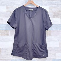 Greys Anatomy 2 Pocket Classic Fit Scrub Top Black Solid Nursing 71166 W... - $15.83