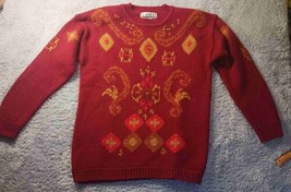 SK &amp; Co Womens S Holiday Christmas Party Sweater Mohair Wool Vtg Shoulde... - $18.39