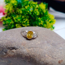 Citrine Ring, 925 Sterling Silver, Statement Ring, Natural Citrine Gemstone Ring - £41.12 GBP
