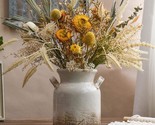 Quoowiit Rustic Farmhouse Vase In Ceramic, Distressed Decorative Flower ... - £31.21 GBP