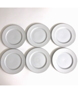 x6 Mikasa Bridal Veil Dinner Plate White Scrolls Platinum Trim 5559 - $32.87