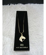 Horse Head Pendant 14 Kt Gold Overlay 17&quot; Chain Necklace in Executive Gi... - £11.84 GBP