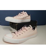 Converse Womens Pink White Canvas Low Top Trainers All Stars Size 7- 157... - £35.56 GBP