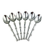 6 x Cuisinart Bamboo Spoons Place Oval Soup Stainless 18/10 Glossy 7 1/4... - $33.71 CAD