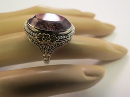 14K Gold Antique Filigree Amethyst Ring Seed Pearl Accents Size 6.25 - £514.08 GBP