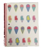 Notebook 100 Pages 1 Subject Ice Cream Cones 10.5&quot;x8&quot; Responsibly Source... - £6.29 GBP
