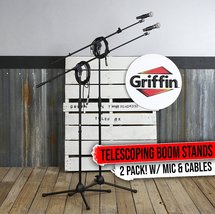 GRIFFIN Microphone Boom Stand, Cardioid Dynamic Mic, XLR Cable, &amp; Clip (Pack of  - £49.04 GBP