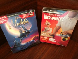 Aladdin 2019 + Incredibles 2 Digibooks (4K+Blu+Digital) NEW-Free Box Shipping! - £34.38 GBP