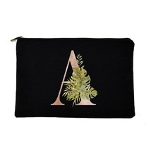 Tropical Plants Letter Print Makeup Bags Women Cosmetic Case Female Travel Toile - £6.71 GBP