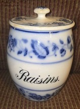 German Porcelain Blue Onion Spice Jar Raisins - $37.39