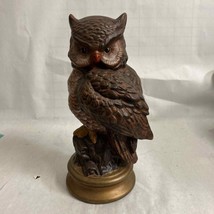 Vtg Lg Ceramic Owl On Base 12” MCM Hand Painted Figurine/Statue Indoor/Outdoor - £31.53 GBP
