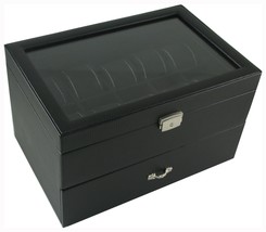  20 WATCH DISPLAY CASE GLASS TOP DUAL LEVEL HOLD 10 WATCHES ON EACH  - $61.15