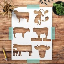 Farm Animal Stencil Set Chicken Cow Frog Bird Silhouette Templates Reusa... - $15.67