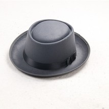 Father uses simple   men&#39;s black gentleman flat top bowler hat concave top head  - £20.66 GBP