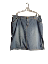 Venezia Knee Length Medium Wash Denim Straight Skirt With Side Slits Siz... - $24.74